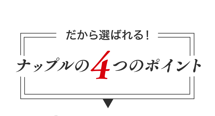だから選ばれる！ナップルの4つのポイント